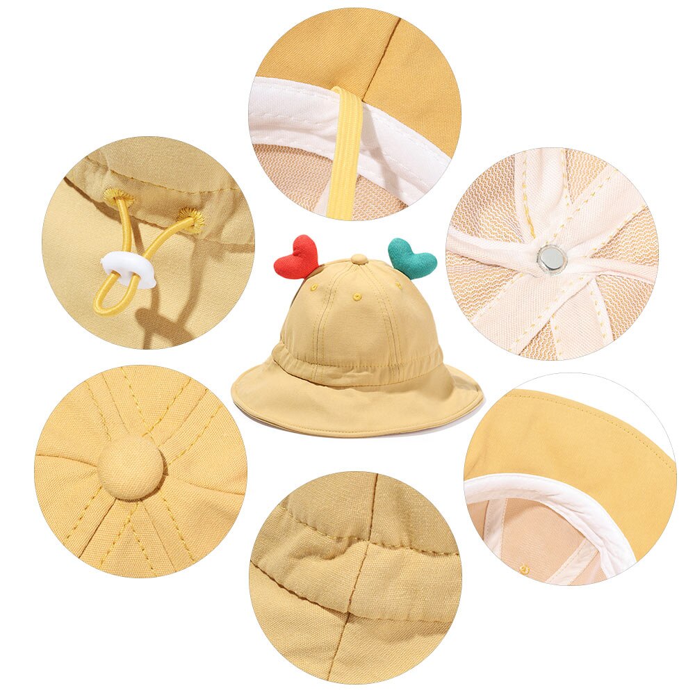 Sombrero de sol con corazón de amor para bebé, gorro de Sol para bebé de 6 a 24 meses, protección UV para primavera y verano, gorra de playa portátil