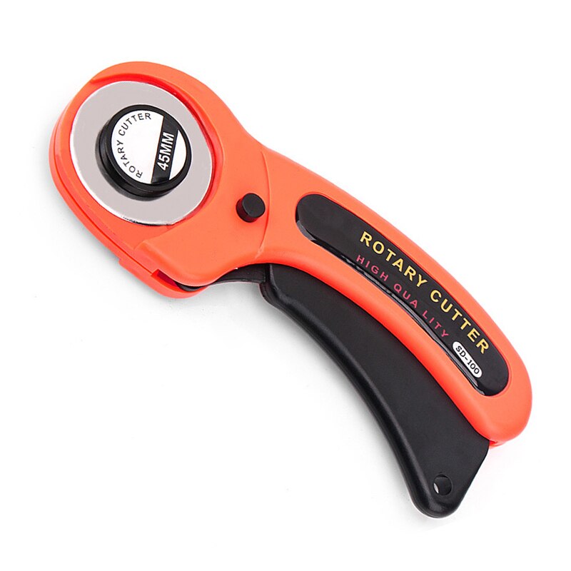 45MM Rotating wheel cloth knife leather knife paper knife round wallpaper knife hob dotted curve wavy line utility knife Cutter: Orange Cloth Knife