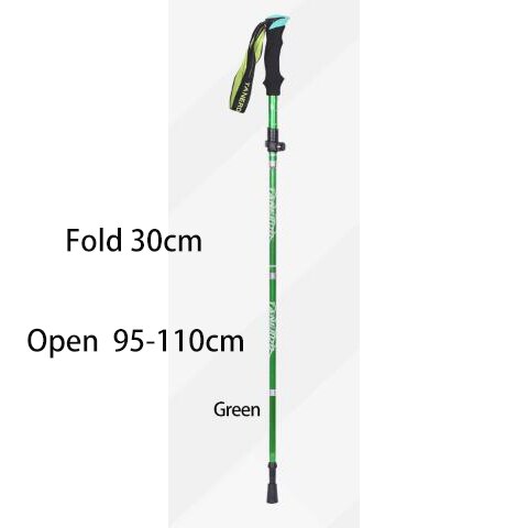 A Pair Fold Walking Stick For Outdoor Camping Trekking Telescopic Baton Nordic Walking Poles For A Hike Trekking Poles: Green 30cm