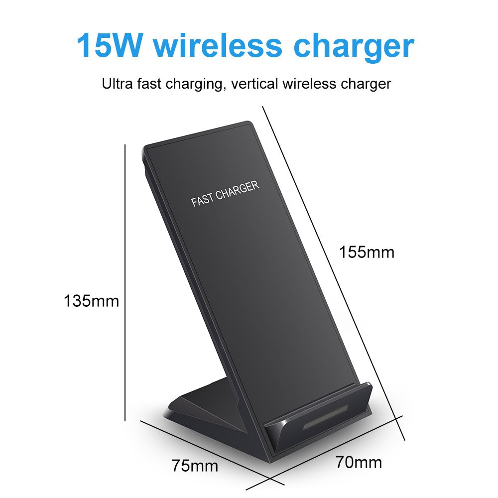 FDGAO Qi Wireless Charger For iPhone 12 11 Pro X XS Max XR 8 Samsung S20 S10E Note 10 9 15W Type C Fast Charging Stand Holder