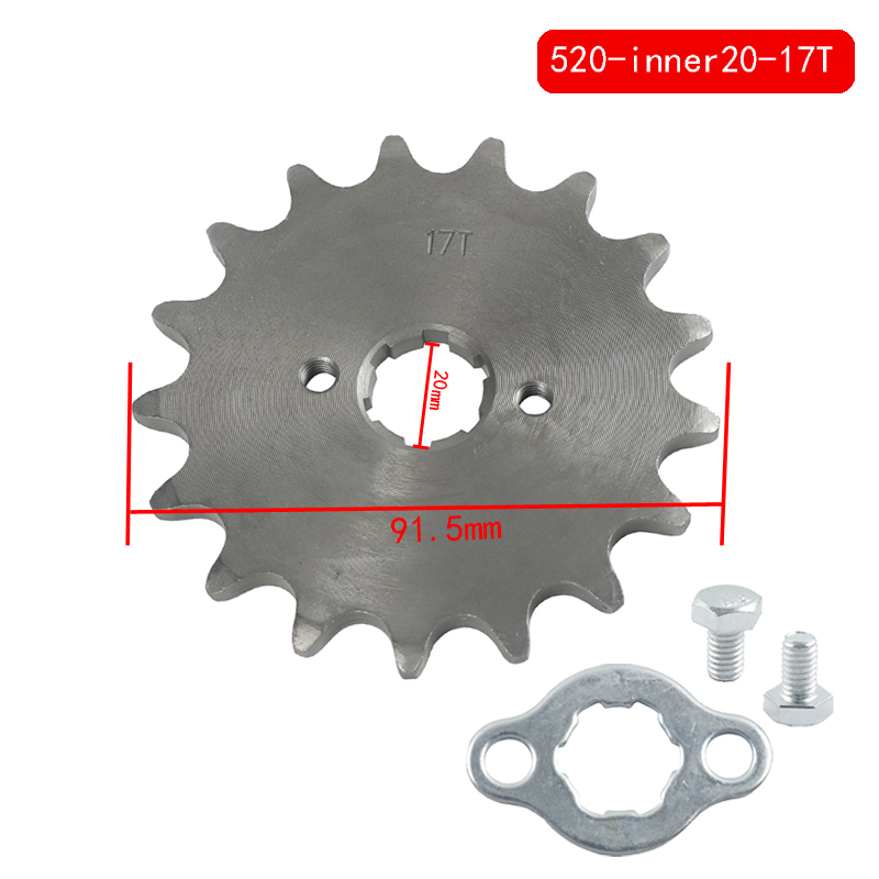 520 10t 11T 12T 13T 14T 15T 16T 17T 18T 19T 20T Dente 20mm ID Pignone motore anteriore adatto fossa bicicletta ATV Parte del motociclo: Blu