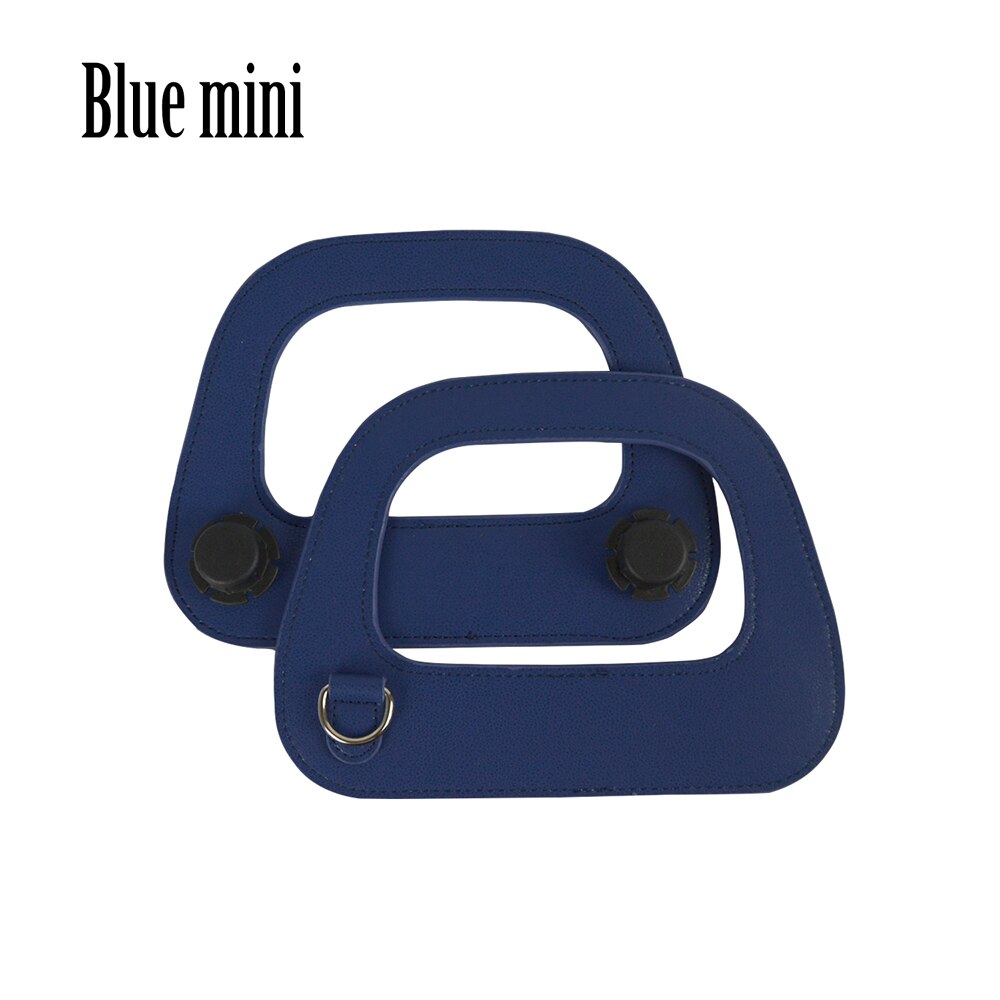 Novo obag oblongo falso couro lidar com prata metal d fivela soberba borda processo de pintura para o saco mini e o chique: blue mini