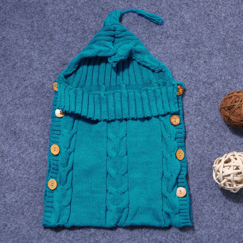 Herfst En Winter Zuigeling Breiwol Knoppen Slaapzakken Kinderkleding Ontvangen Dekens