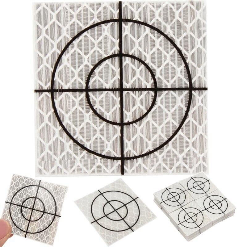 Heißer 100Pcs Prism Messung Reflektor Blatt Reflektierende Band Ziel Insgesamt Station Tunnel Umfrage 40X40Mm