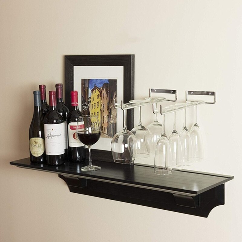 11.8in/30cm Stemware Wine Glass Rack Wall Mountable Wrought Iron Black Each Rack Can Hold Up To 3 To 5 Wine Glasses With Ease