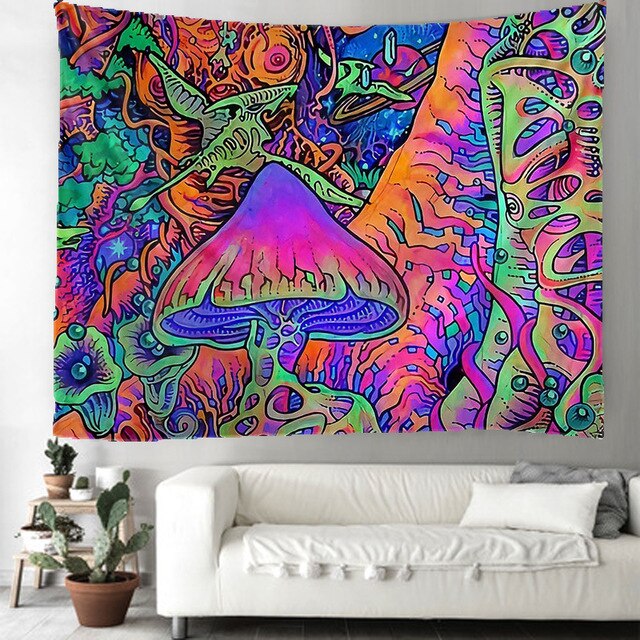 India Mandala Tapestry purple mushroom Wall Hanging Boho Decor Wall Cloth Tapestries Psychedelic Hippie Mandala Wall Carpet: 16