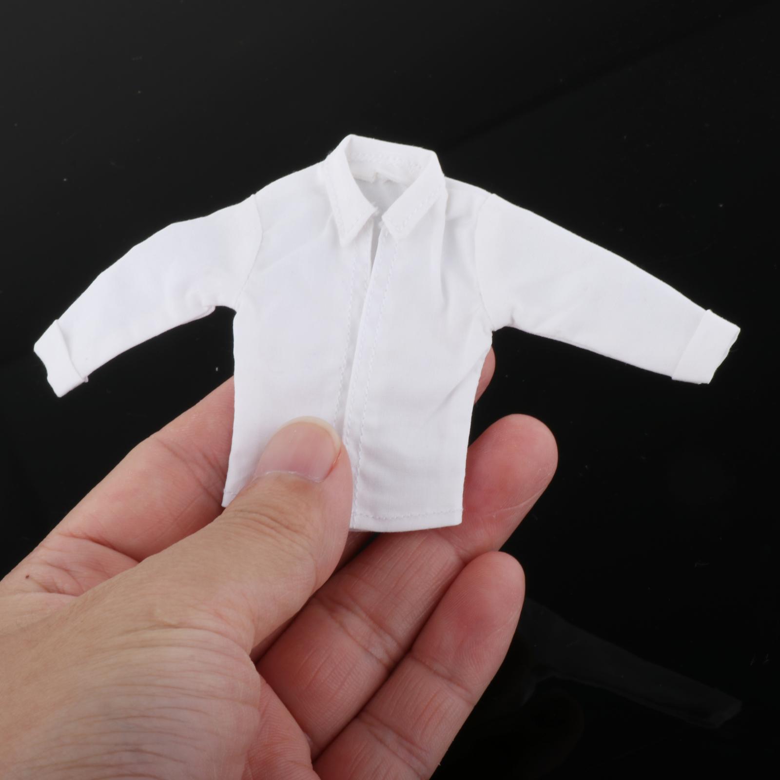 Figuras de acción a escala 1/12, camisa blanca, muñeca realista artesanal, disfraz en miniatura, ropa de figura de soldado masculino, 6 pulgadas
