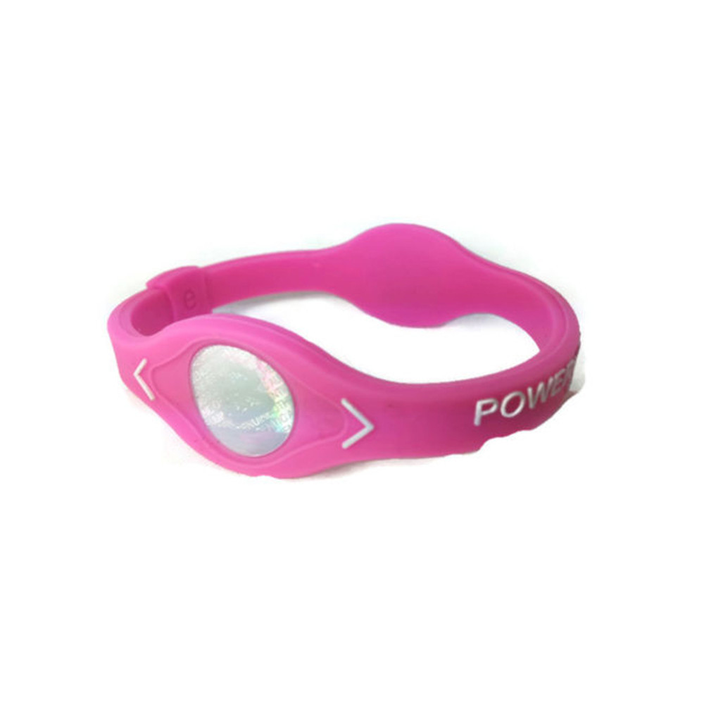 Negative ion silicone energy balance bracelet power energy bracelet sports wristband magnetic therapy silicone W: Pink / XS