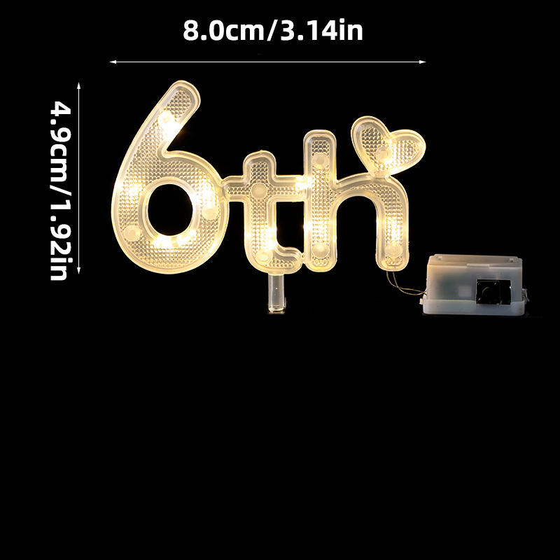 Number Lights Cake Toppers Kids Happy Birthday Cake Decorations Boy Girl 1st 18th LED Light Wedding Anniversary Party Supplies: light yellow