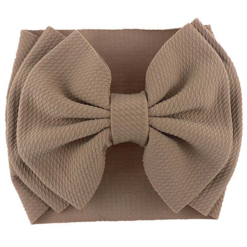 Grand bandeau élastique Double couche avec nœud pour cheveux, pour filles, mignon, pour bébé, accessoires de cheveux, Turban, Double couche,: Khaki