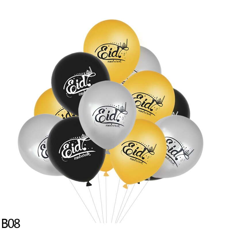 10 Stks/partij Eid Mubarak Decoratie Eid Latex Ballon Mubarak Letters Banner Ramadan Versieren Islamitische Ramadan Kareem Feestartikelen