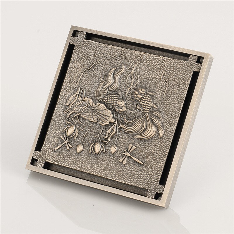 4 'Antiek Messing Afvoerputje Badkamer 10 Cm Douche Drain Badkamer Afval Rooster Drain