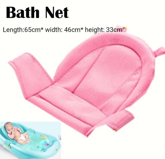 Folding Baby Bath Tub Foldable Baby Shower Bath Tub With Non-slip Cushion Eco-friendly Newborn Bathtub Safe Adjustable Kids Bath: net pink