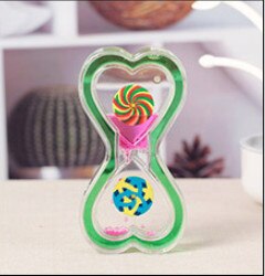 Valentine's Day Double Hourglass Liquid Timer Visual Timer Oil Liquid Motion Hourglass Floating Desk Heart Decoration Acrylic
