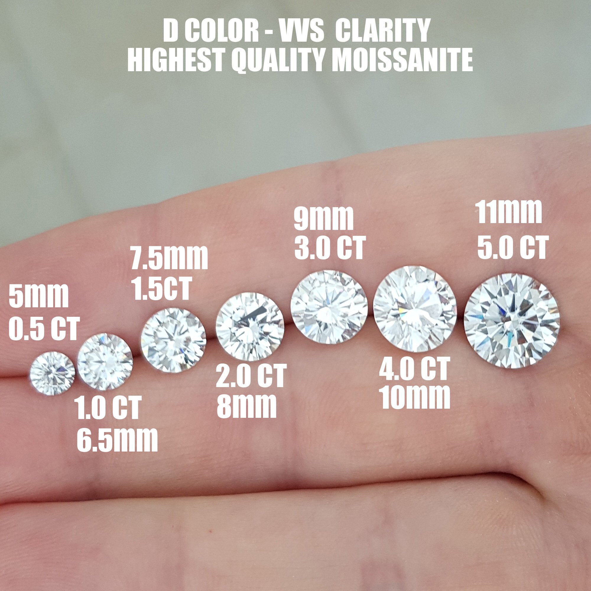 GEM'S BALLET 0.8Ct 6.0mm Ronde Moissanite D Kleur VVS Duidelijkheid Harten en Pijlen Cut Lab Grown Losse Edelsteen voor sieraden Maken