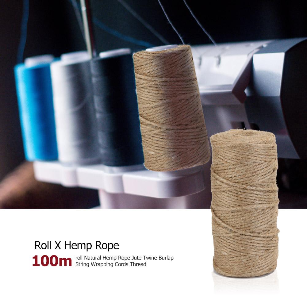 100m/roll Natural Hemp Rope Jute Twine Burlap String Wrapping Cords Thread