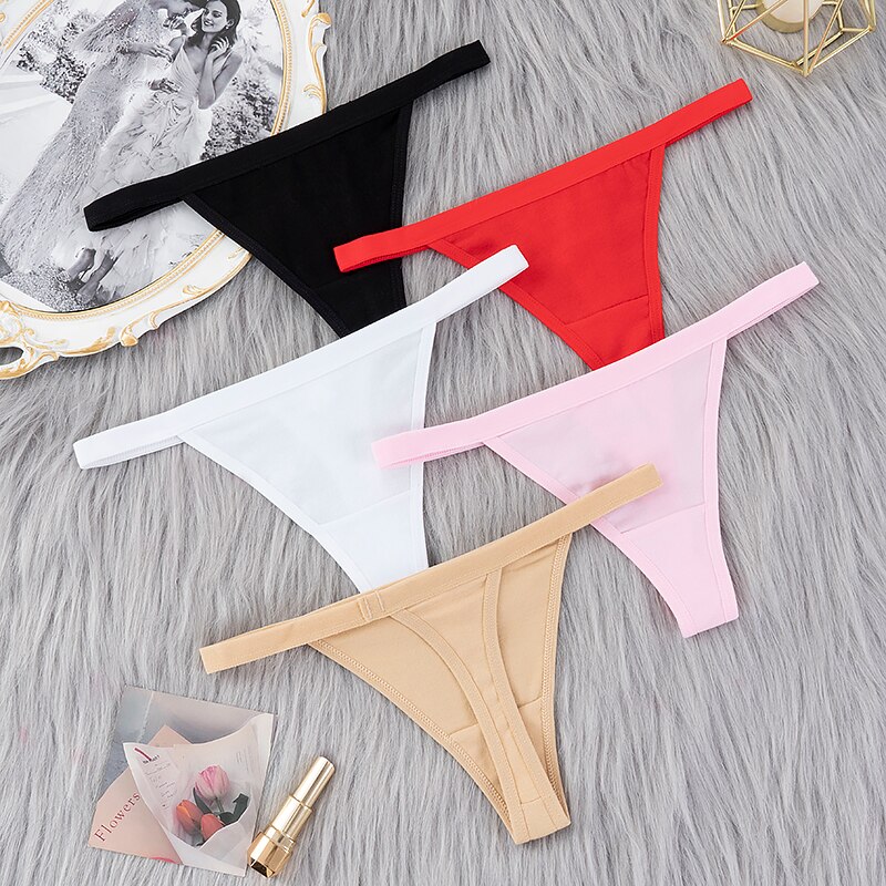 Women Cotton G String Thongs Low Waist Comfortable Panties Female Seamless Breathable Thong Underwear Intimate Lingerie