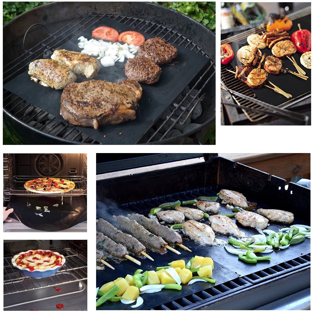 Tapis de Barbecue antiadhésif Réutilisable Barbecue Cuisson Tapis BBQ Accessoires pour L'extérieur Résistant À La Chaleur Cuisson Feuille De Cuisson