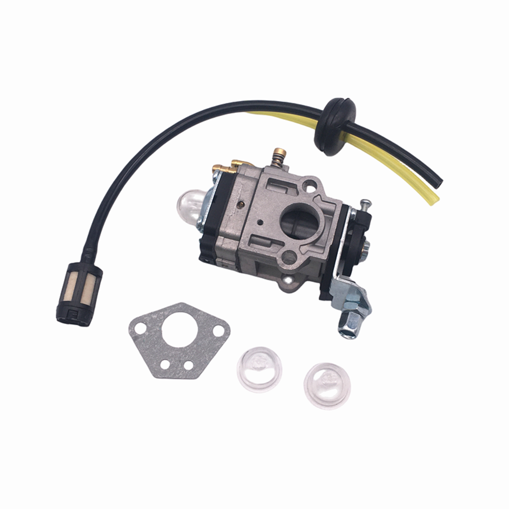 15 mm Vergaser-einstellen für Motorsense, 43 cc, 49 cc, 52 cc, Freischneider mit Dichtungsschlauch, Zündkerze, Benzinfilter für Motor- 40–5 44–5: Grau