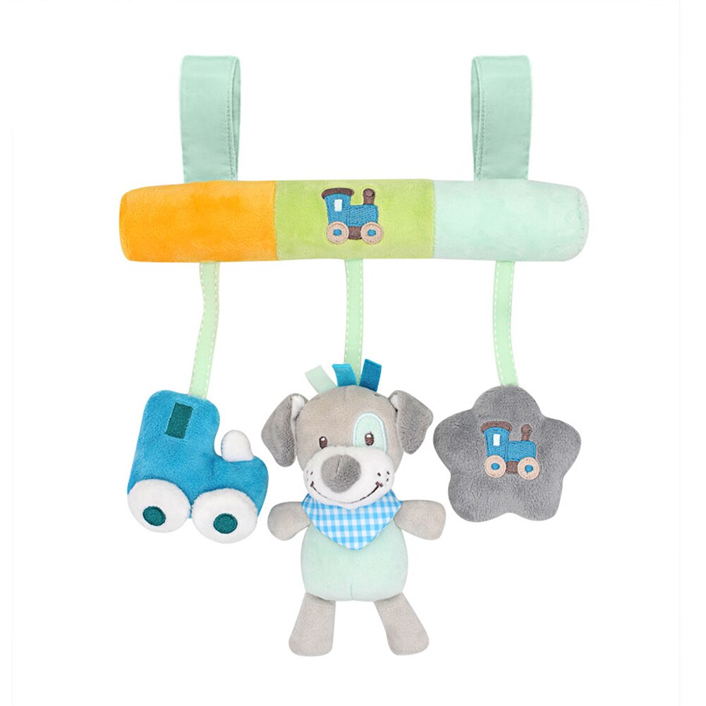 Cartoon Animal Mobile Toddler Comfort Newborn Infant Stroller Musical Bell Cute Rattle Toy Crib Bed Car Hanging Plush: Dogs