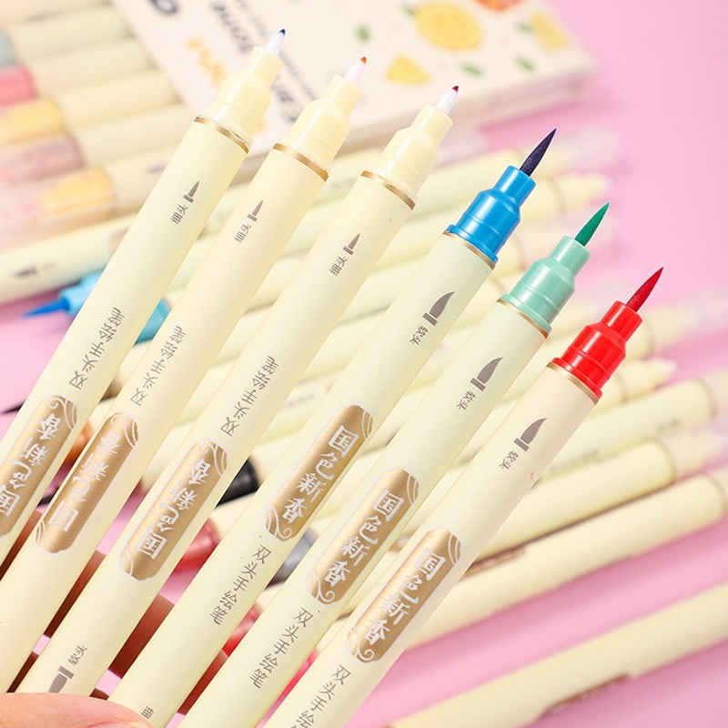 30 Farben Dual Spitze Marker Stifte, Flosse eliner und Aquarell Pinsel Stifte für Kunst skizzieren Kalligraphie oder Zeitschriften Zeichnung Färbung