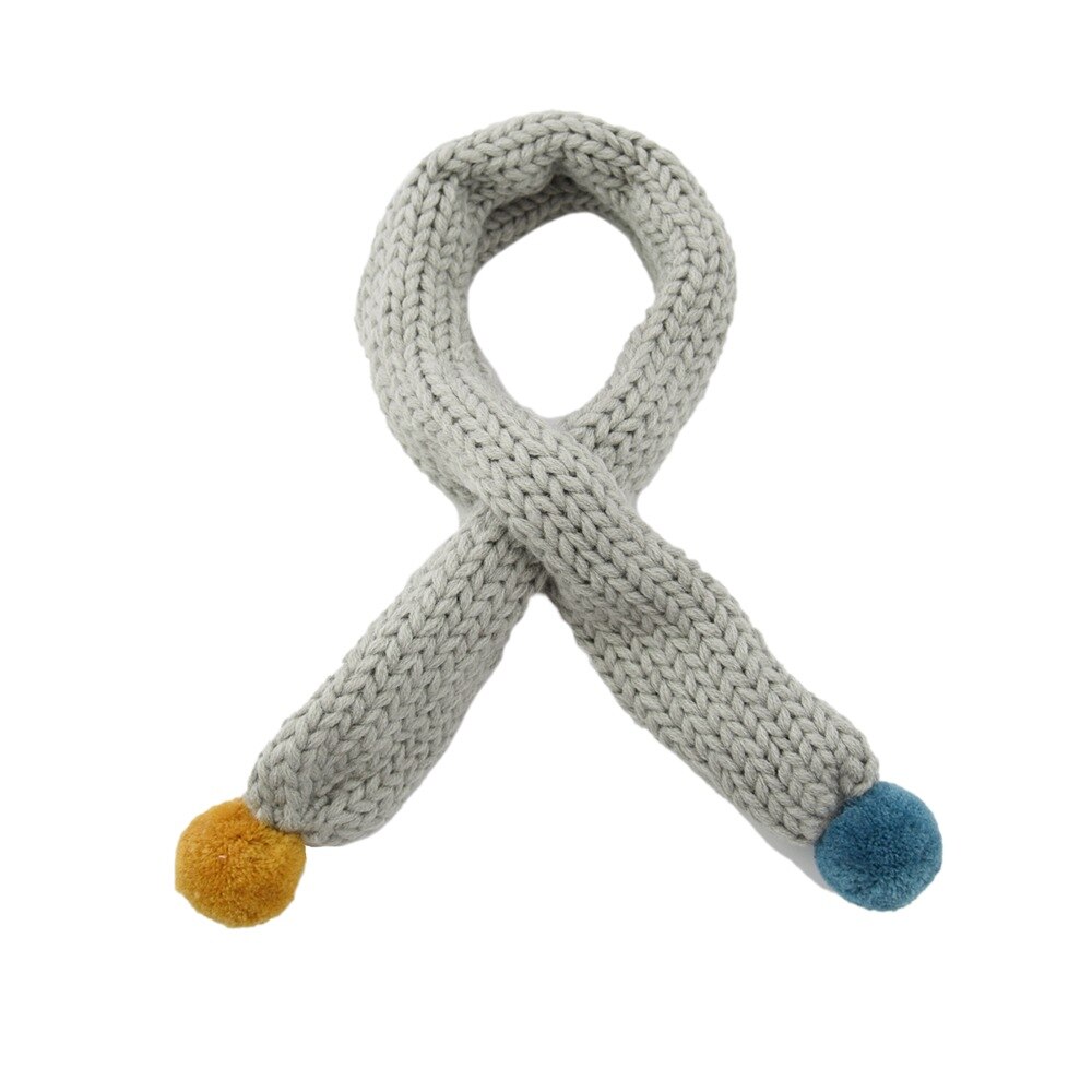 Écharpe d&#39;hiver en laine tricotée pour enfants, écharpe de couleur Pure, bavoir assorti pour bébé, garçons et filles: 6