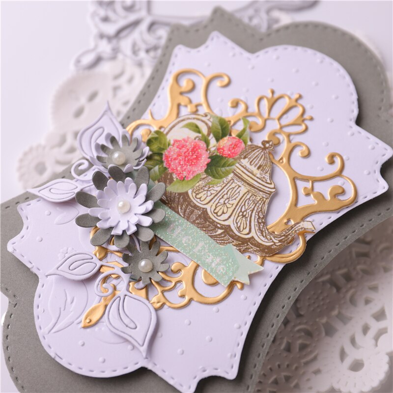 Kokorosa Hollow Frame Background Metal Cutting Dies Scrapbooking Diy Card Album Embossing Crafts Die Cut Dies for