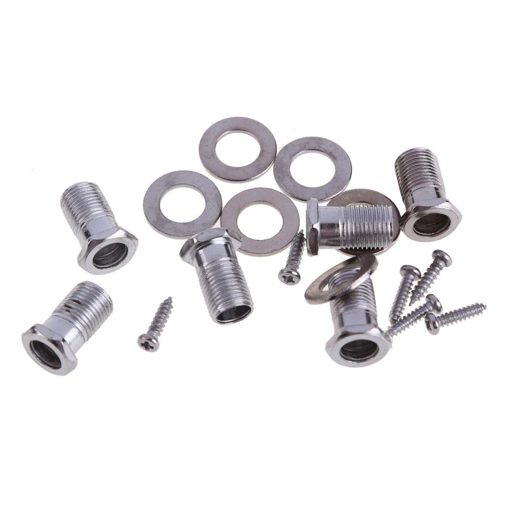 Een Set 6 Chrome Gitaar Opgesloten String Stemsleutels Key Tuners Machine Heads Akoestische Gitaar Lock Stijl