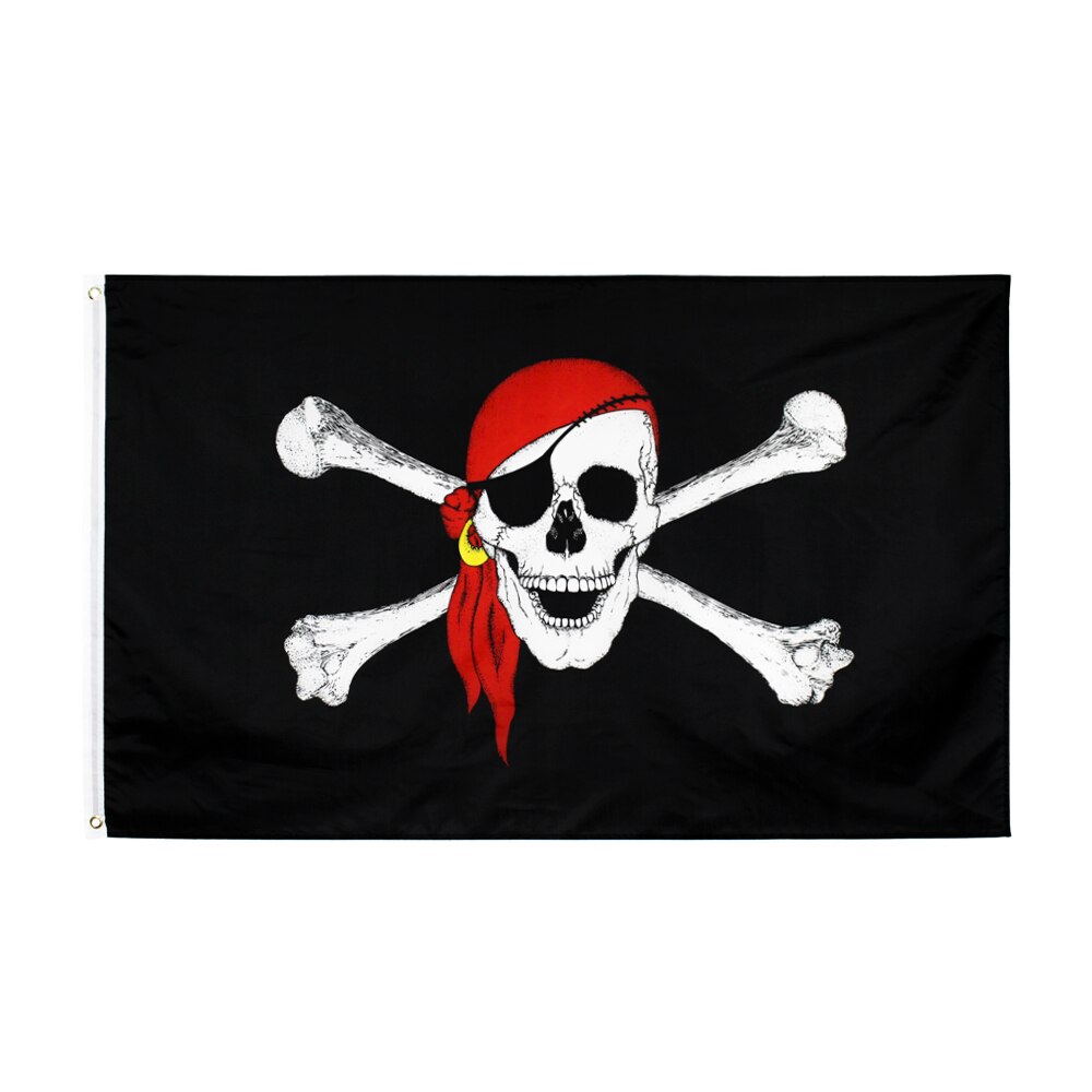 90x150cm Black Beard Blackbeard Edward Teach Pirate Flag: B