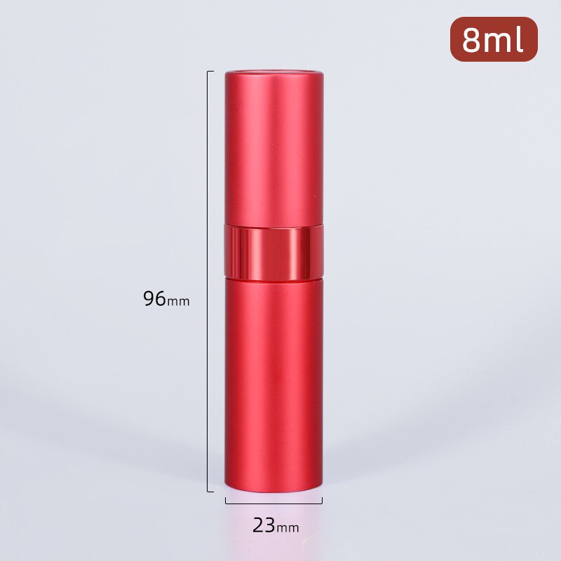 Botella de Perfume de aluminio anodizado de 8ml, dispensador portátil de maquillaje para viaje, Sub-embotellado, botella vacía, contenedores de cosméticos: red-matt