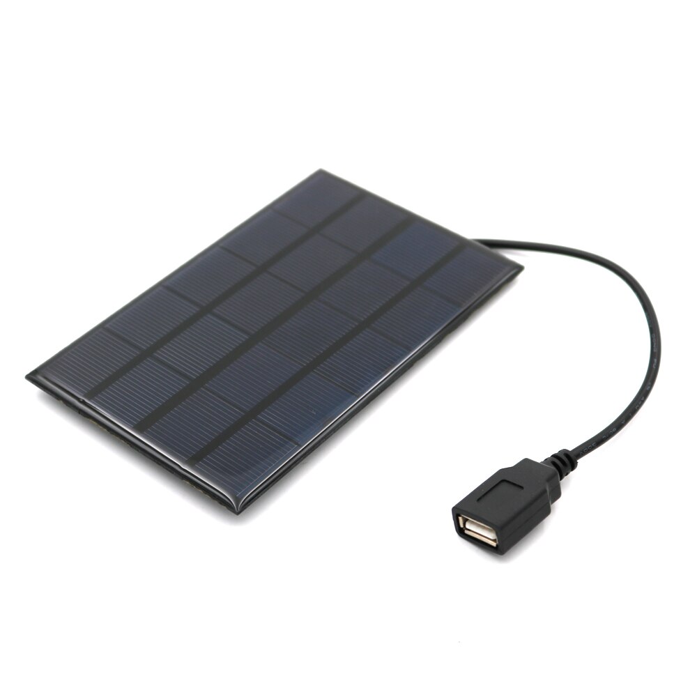 Solcellepanel 2/2.5/4.5w 5v usb utgang  dc 5.5*2.1 solcelle batterilader spenningsregulator mobiltelefon strømbank