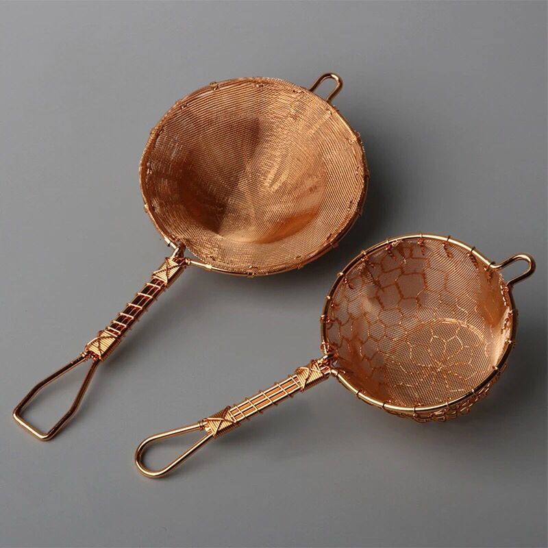 Filtro de té hecho a mano, coladores de hojas de cobre, colador de té, accesorios, juego de té