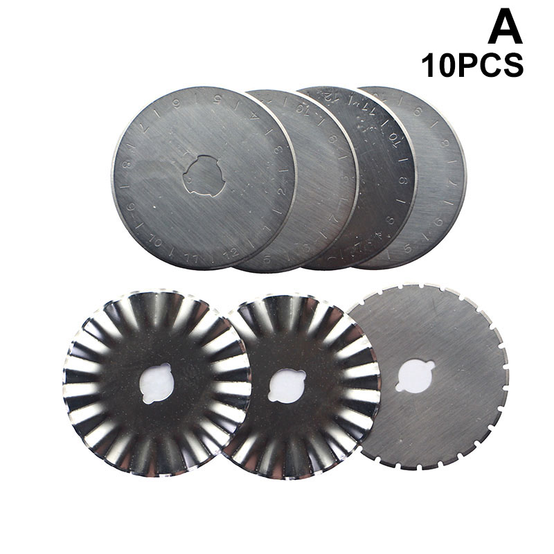 10 Pcs/Set 45mm Rotary Cutter Refill Blades for Fabric Leather Quilting Sewing UD88: A