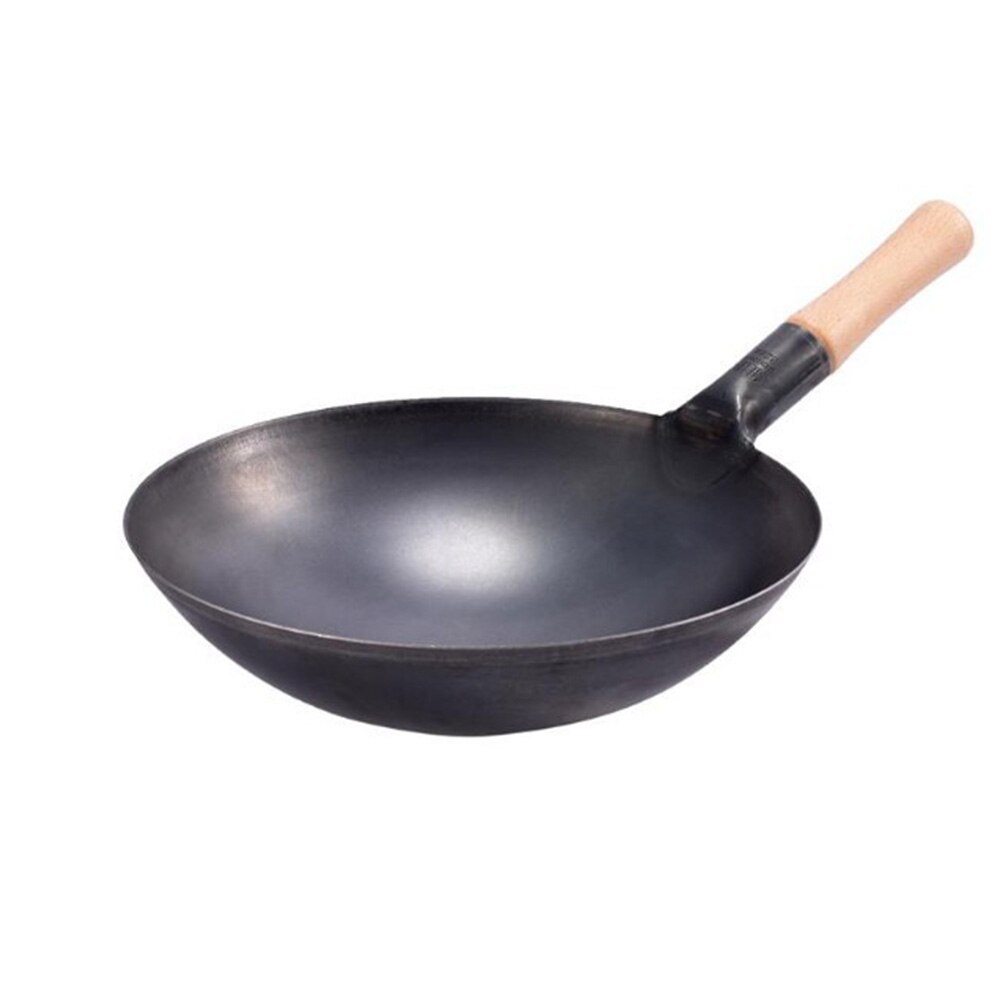 34cm Niet-coating Woks Voor Keuken Pot Ouderwetse Traditionele Ijzeren Woks Geraffineerde Iron Pan Chinese Grote Woks: Default Title