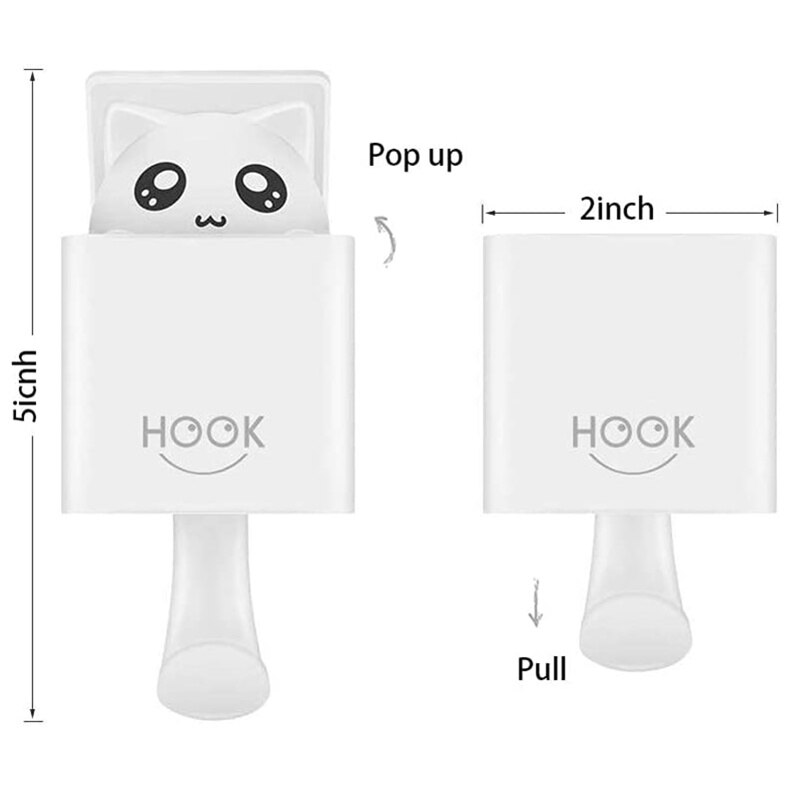 Creatieve Leuke Verborgen Kat Muur Opknoping Haak Voor Kleding Hoed Sjaal Sleutel Fun Zelfklevende Dieren Paw Hanger Rack Muur decoratie