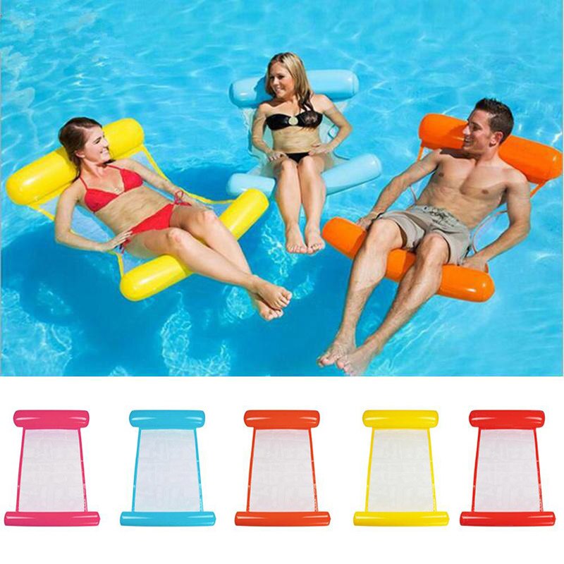 Summer Inflatable Floating Row Chair Pool Float Mattresses Beach Foldable Swimming Pool Fruit Chair Hammock Water Sport Mattress