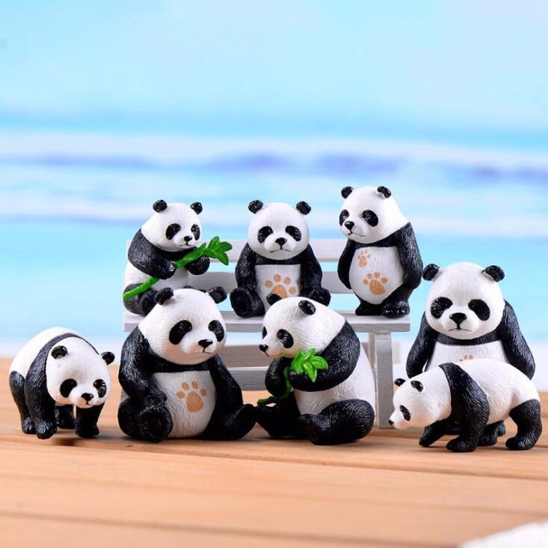 Panda Dier Set Tuin Thuis Bonsai Decoratie Mini Speelgoed Miniatuur pvc Craft Ornamenten Micro Decor DIY Cake Decorating