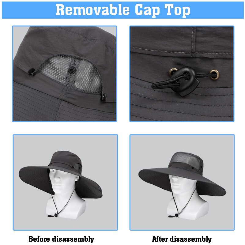 Fishing Hat Man Spring Summer Sun Protection UV Protection Breathable Wide Brim Hat For Fishing And Recreation Sun Cap