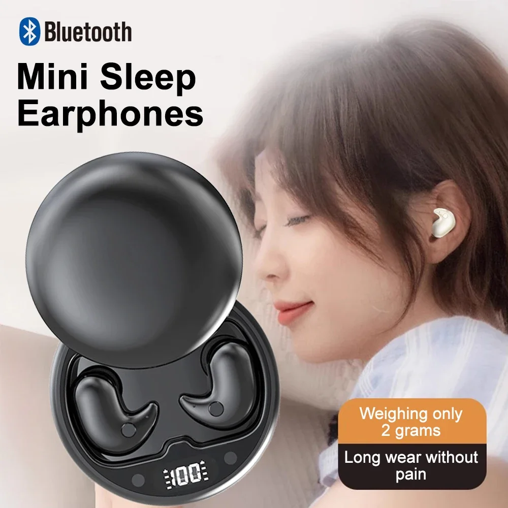 2025 Mini Diepe slaap Oordopjes Bluetooth 5.3 Waterdichte Oortelefoon Ruisonderdrukking Verborgen Sport Headset Onzichtbare Slaap Koptelefoon