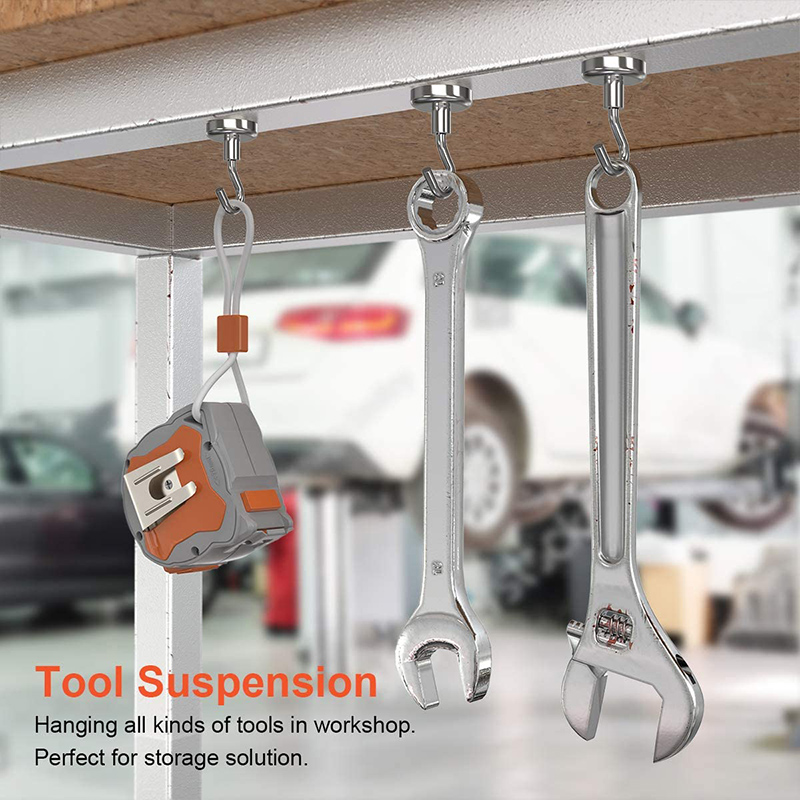 10-40pcs Powerful Magnetic Hooks Heavy Duty Large 10mm 16mm Home Office Garage Gadgets Wall Hanging Strong Magnet Hook Hanger