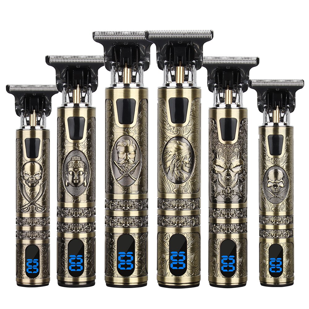 Tondeuse à cheveux électrique Vintage T9 pour hommes, rasoir Rechargeable USB 0mm, tondeuse à barbe professionnelle, salon de coiffure