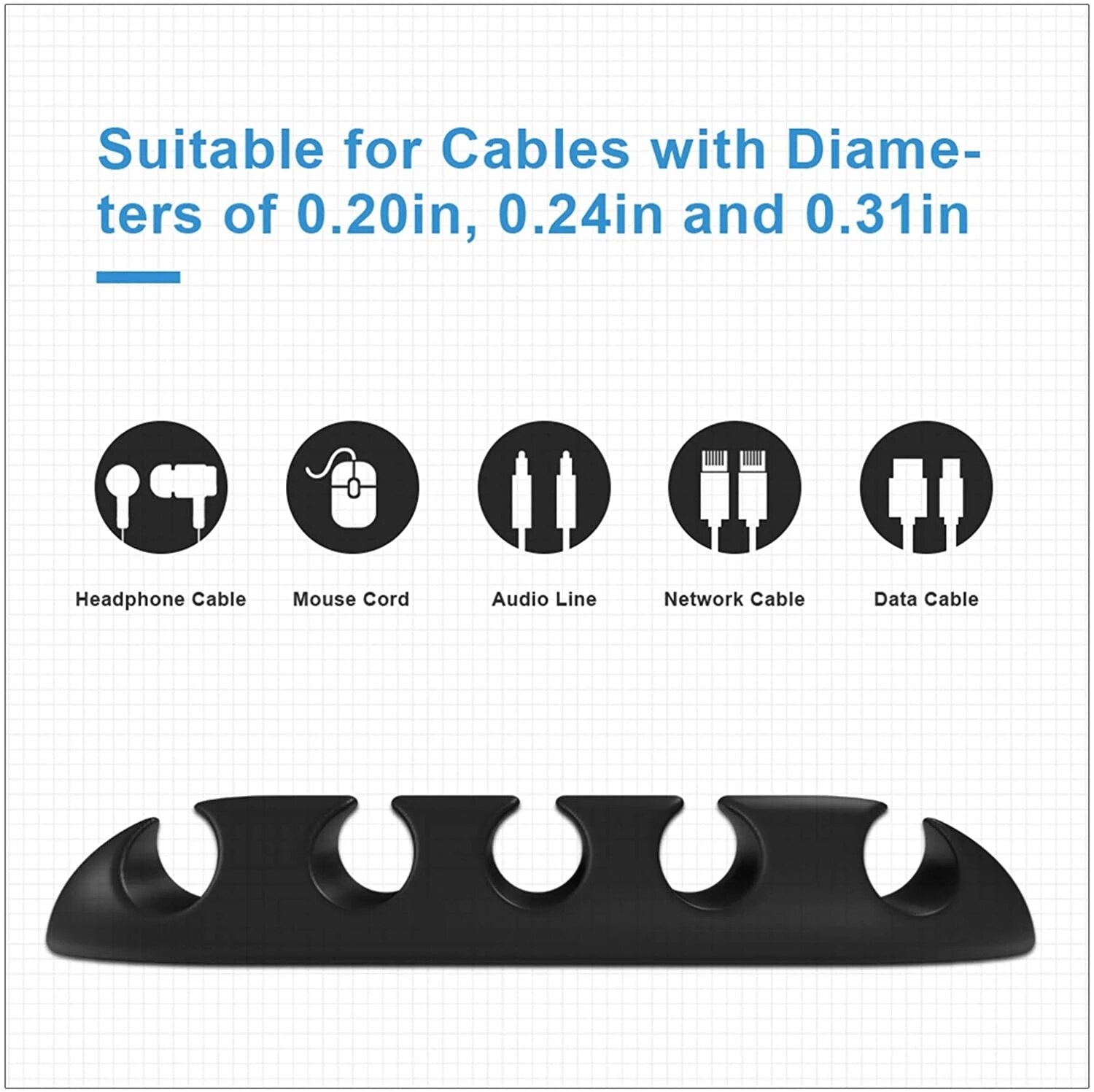 Organizador de cables USB de silicona, bobinador de cables de escritorio, Clips de gestión, soporte de cables para ratón, auriculares, organizador de cables de coche