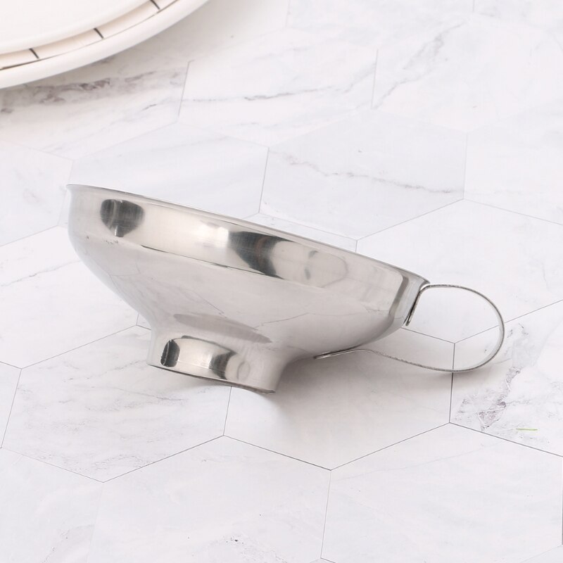Stainless Steel Wide Mouth Canning Funnel Cup Hopper Filter Kitchen Tools 2 Size