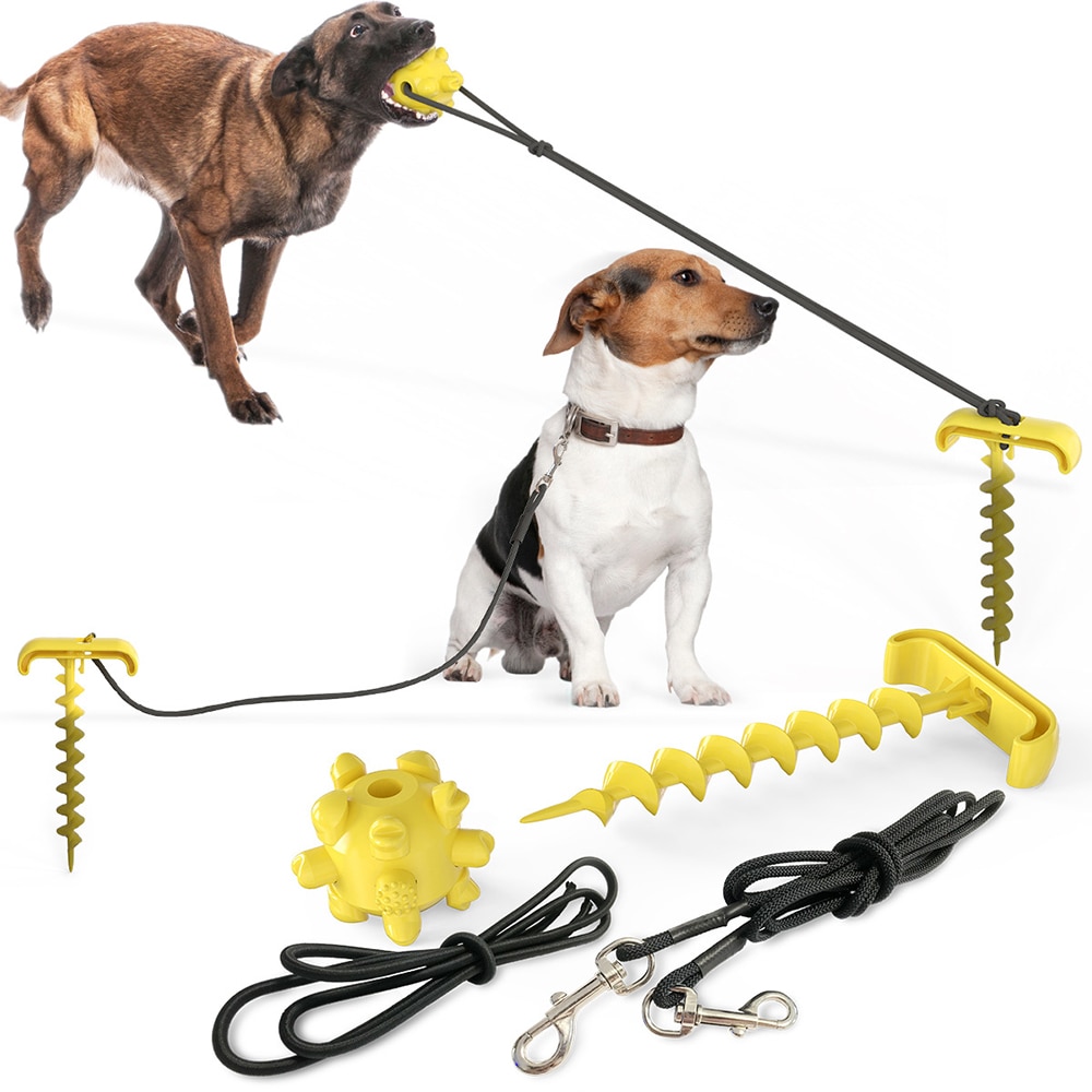 Outdoor Draagbare Tie Down Hond Touw Trekken Met Stuiterende Bal Touw Speelgoed Praktische Tie Up Huisdier Aangelijnd Peg Dierbenodigdheden