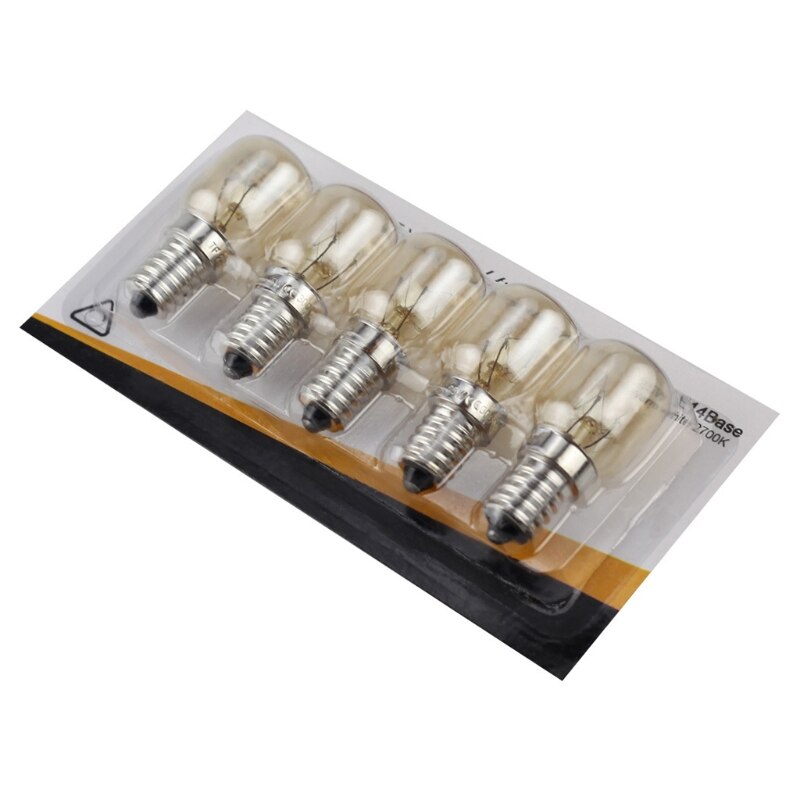 5pcs/set 220V E14 300 Degree High Temperature Resistant Microwave Oven Bulb Cooker Lamp Lighting Bulb 15/25W