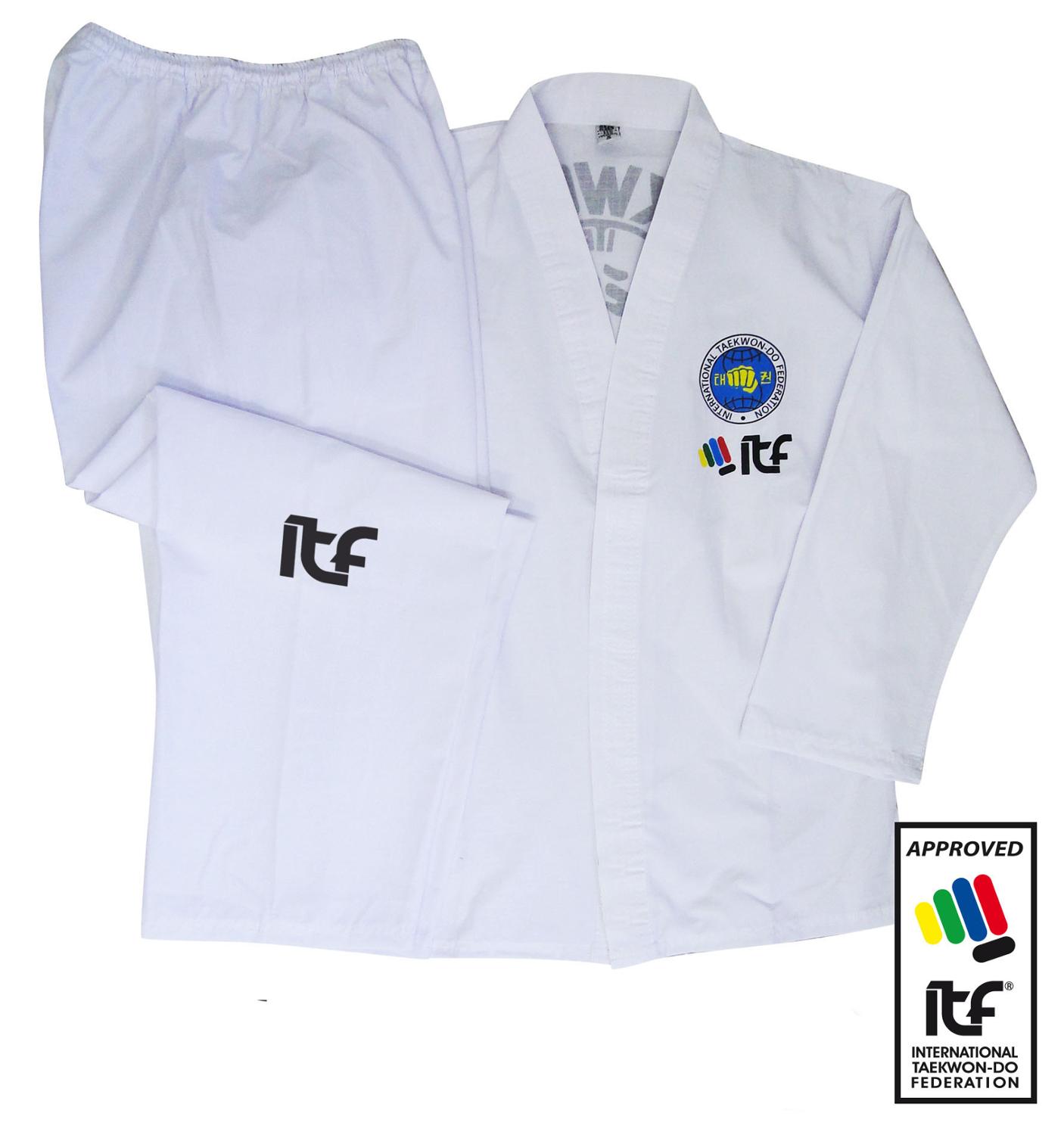 2022 ITF approved Taekwondo Student Uniform Doboks With Embroidery Kimono Pattern Cotton Uniform For Adult kids