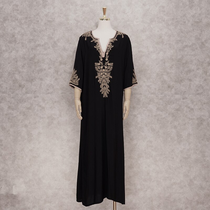 Túnicas de mujer Vintage de playa con bordado, vestido de verano Kaftan, ropa de playa para mujer, traje de baño, bata de Plage Q1155