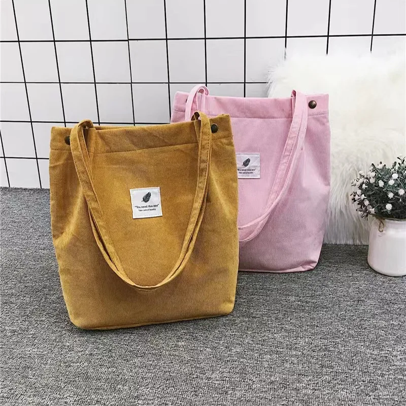 Bolso de hombro de pana Canva, bolso de mano artístico versátil transfronterizo, , portador de campus de estilo coreano