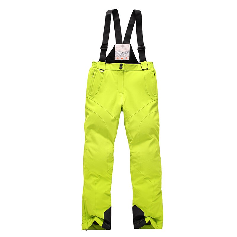 vrouwen ski broek dikker bretels outdoor ski vrouwelijke skiën en snowboarden broek sport broek h155: light yellow / L