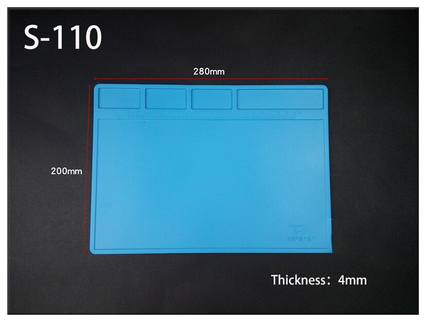 Heat Insulation Soldering Working Mat Heat-resistant Soldering Station Repair Insulator Pad Maintenance Platform Desk Mat: S-110